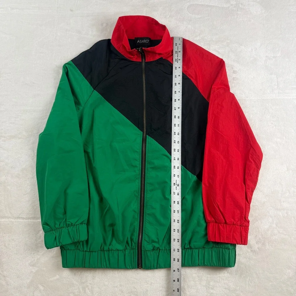 Vintage Ashro Windbreaker Jacket Adult Small Pan-African Colorblock Full Zip Up